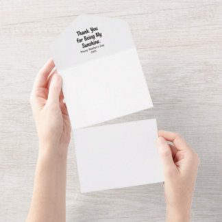 Thank You for Being My Sunshine Mum Gifts All In One Invitation