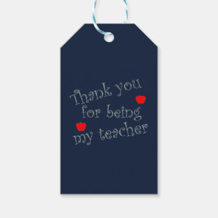 Thank You for Being My Teacher Red Apples Gift Tags