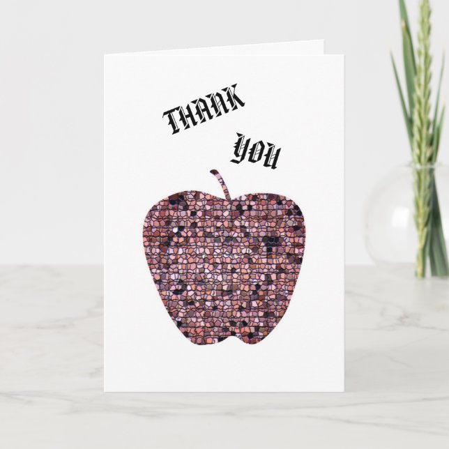 Thank You for being my Teacher Stained Glass Apple Card (Front)
