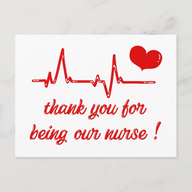 Thank You for Being Our Nurse _ Medical Thank You Postcard (Front)
