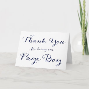 Thank You For Being Our Page Boy Wedding Card