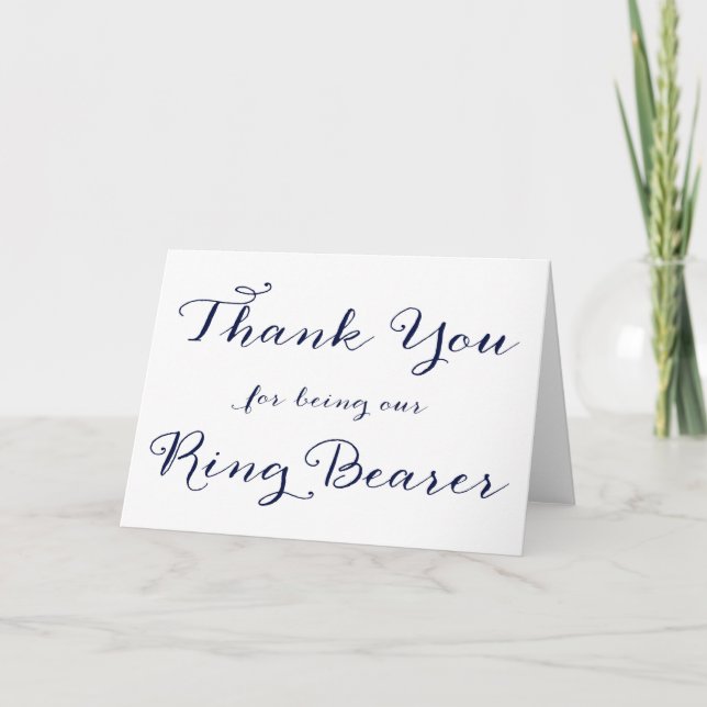 Thank You For Being Our Ring Bearer Wedding Card (Front)