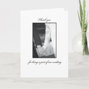 Thank You for Being Part of Wedding, Black, White Card