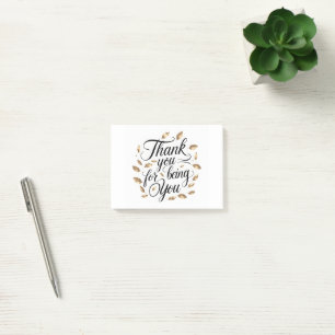 Thank You for Being You Floral Wreath Notebook Post-it Notes