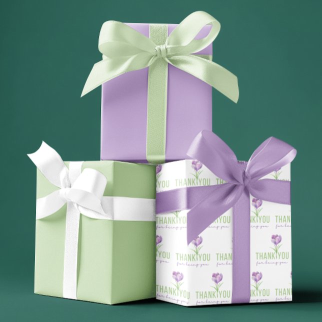 Thank You For Being You Wrapping Paper Sheets (Show your gratitude with this watercolor floral, "Thank you for being you" wrapping paper set!)