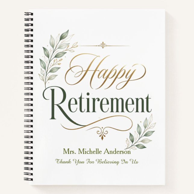 Thank You For Believing In Us Personalised Name Notebook (Front)