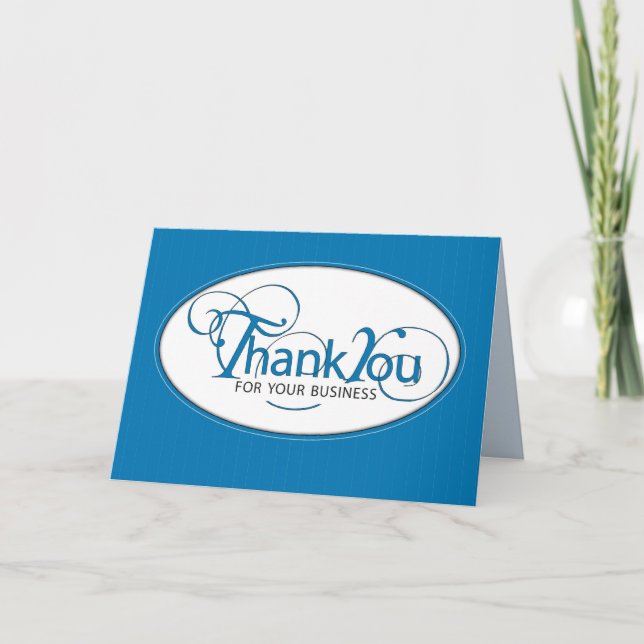Thank You For Business, Blue Script (Front)