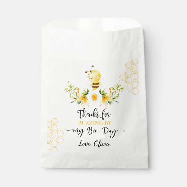 Thank you for buzzing by my bee day cute favour bags (Front)