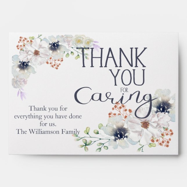 Thank You For Caring Caregiver Appreciation Gift Envelope (Front)