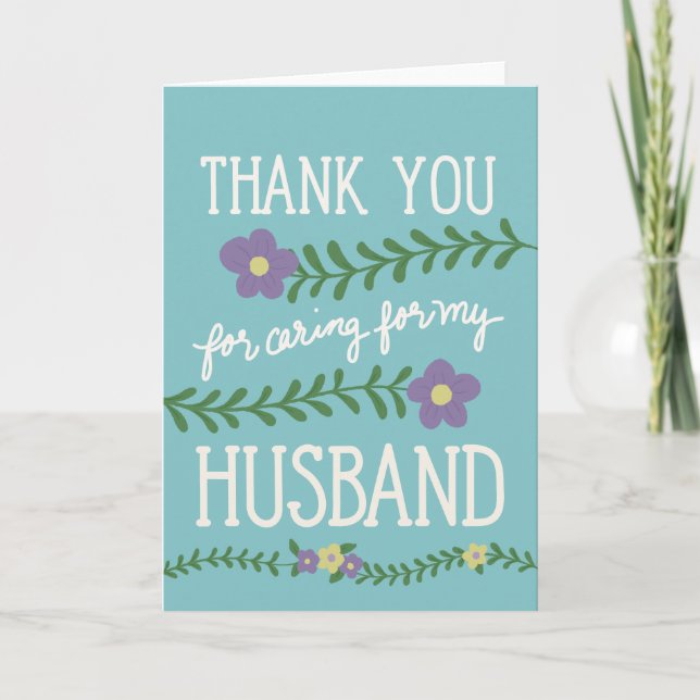 Thank You for Caring for My Husband Card (Front)