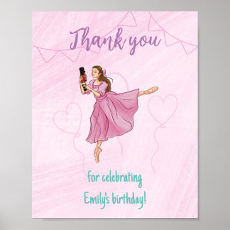 Thank You For Celebrating - Ballerina Birthday Poster