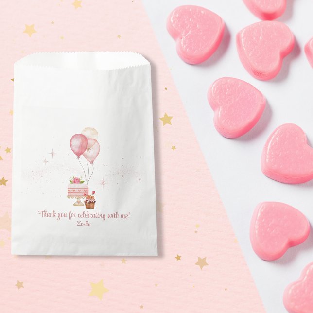 Thank You For Celebrating  Favour Bags (Favor Bag Birthday Cakes & Cupcakes)