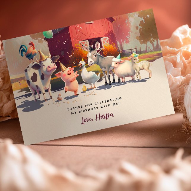 Thank You for Celebrating our Farm Animals Party I Invitation (Creator Uploaded)