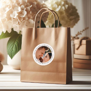 Thank You for Celebrating w Us Photo Favour Sticke Classic Round Sticker