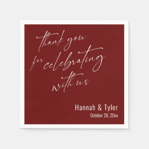 Thank You for Celebrating with Us Burgundy Napkin