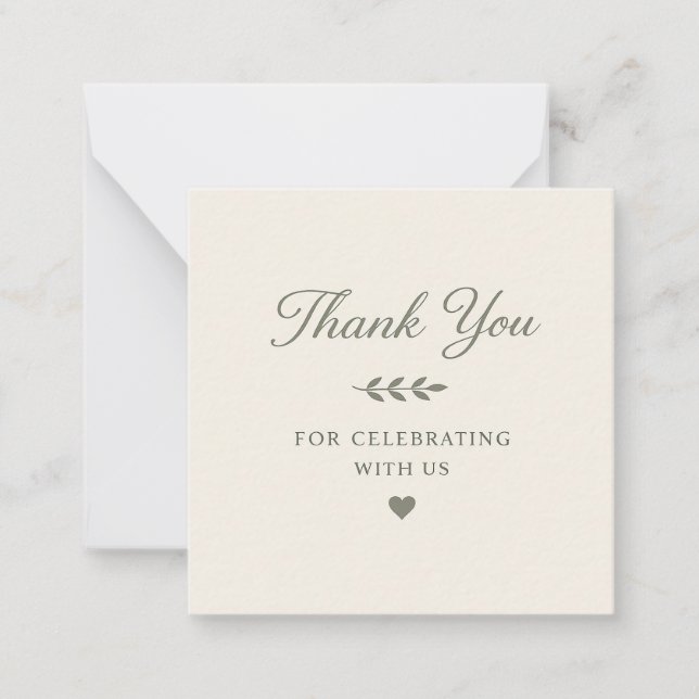 Thank you for celebrating with us card (Front)