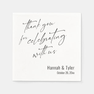 Thank You for Celebrating with Us Elegant Wedding Napkin