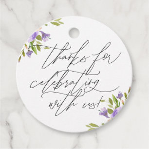 Thank You For Celebrating With Us Purple Floral Favour Tags