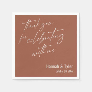 Thank You for Celebrating with Us Terracotta Napkin