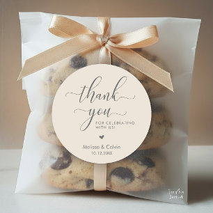 Thank you for celebrating with us, Wedding Classic Round Sticker