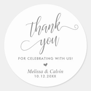 Thank you for celebrating with us, Wedding Classic Round Sticker