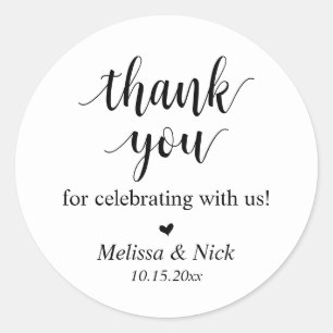 Thank you for celebrating with us Wedding Sticker