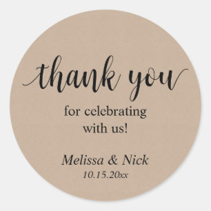 Thank you for celebrating with us Wedding Sticker