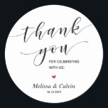 Thank you for celebrating with us Wedding Sticker<br><div class="desc">Thank you for celebrating with us Wedding Sticker</div>