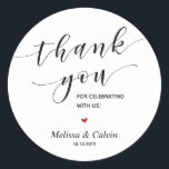 Thank you for celebrating with us Wedding Sticker<br><div class="desc">Thank you for celebrating with us Wedding Sticker</div>
