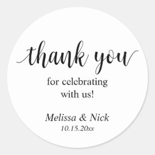Thank you for celebrating with us Wedding Sticker