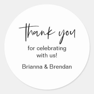 Thank you for celebrating with us Wedding Sticker