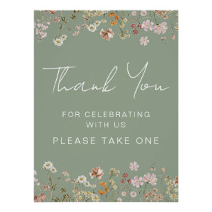 Thank You for Celebrating with Us Wildflower Poster
