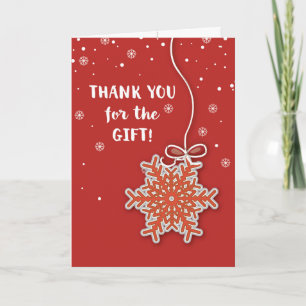 Thank You For Christmas Gift, Scarlet Red & Grey S Card