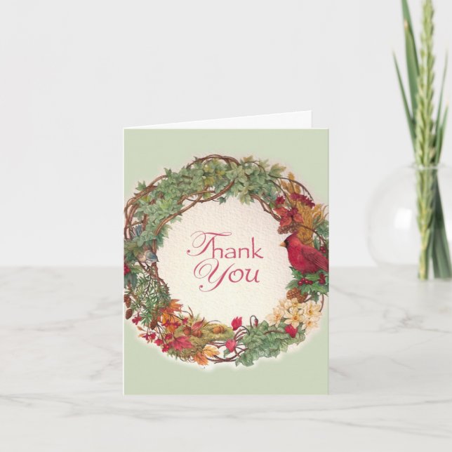 THANK YOU FOR CHRISTMAS GIFT wreath Card (Front)