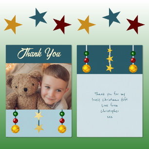 Thank you for Christmas gifts photo blue