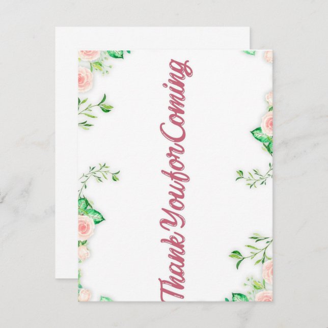 thank you for coming after party . (Front/Back)