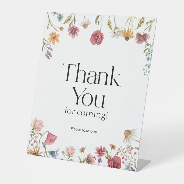 Thank You For Coming Baby Shower Sign Floral (Front)