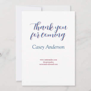 thank you for coming birthday blue pink name websi invitation