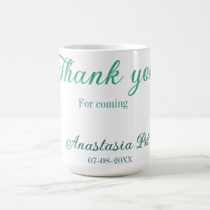 Thank you for coming birthday party add name date coffee mug