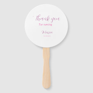 Thank you for coming birthday party add name date hand fan