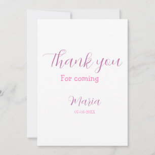Thank you for coming birthday party add name date invitation