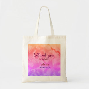 Thank you for coming birthday party add name date  tote bag