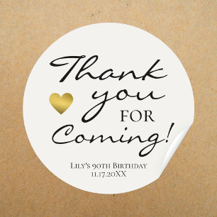 Thank You For Coming Birthday Party Classic Round Sticker