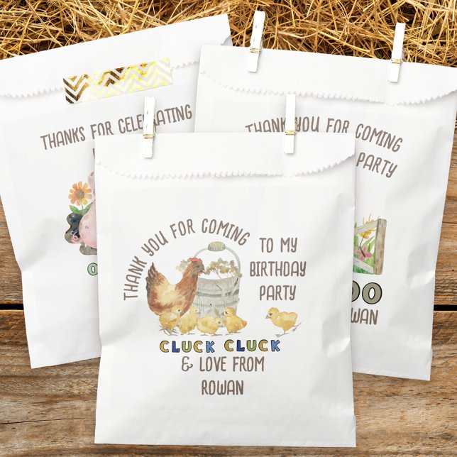 Thank You for Coming Chicken Farm Birthday Favour Bags (Farm theme birthday party favor bags inspired by old macdonald nursery rhyme)