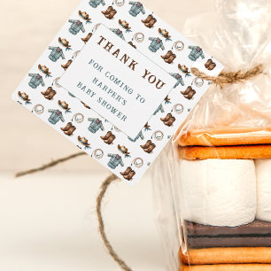 Thank You for Coming Cowboy  Baby Shower Favour Tags