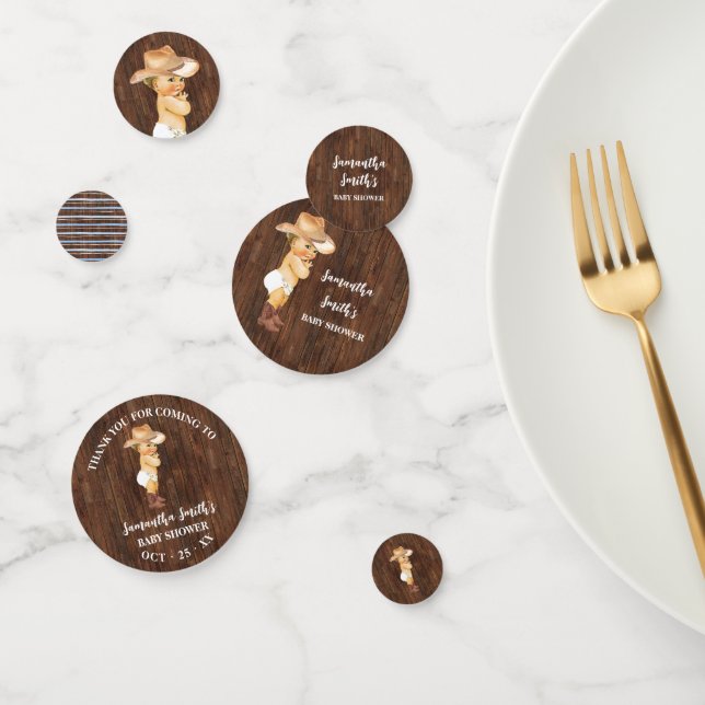 Thank You for Coming Cowboy Western Baby Shower Confetti (Group)