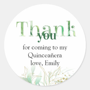 Thank You for Coming Elegant Foliage and Greenery Classic Round Sticker