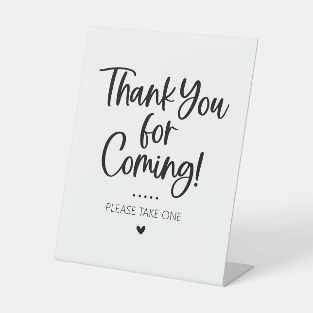 Thank You for Coming Favour Table Sign (Front)