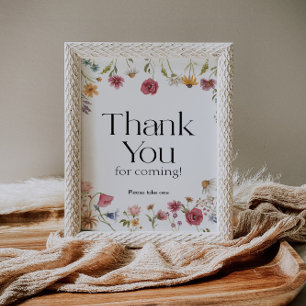 Thank You For Coming Floral Baby Shower Sign
