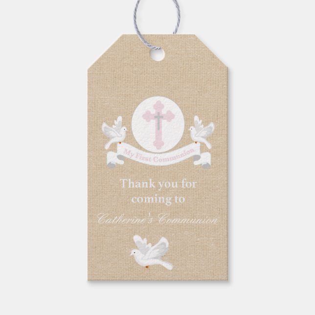 Thank You For Coming Girls Communion Tag (Front)